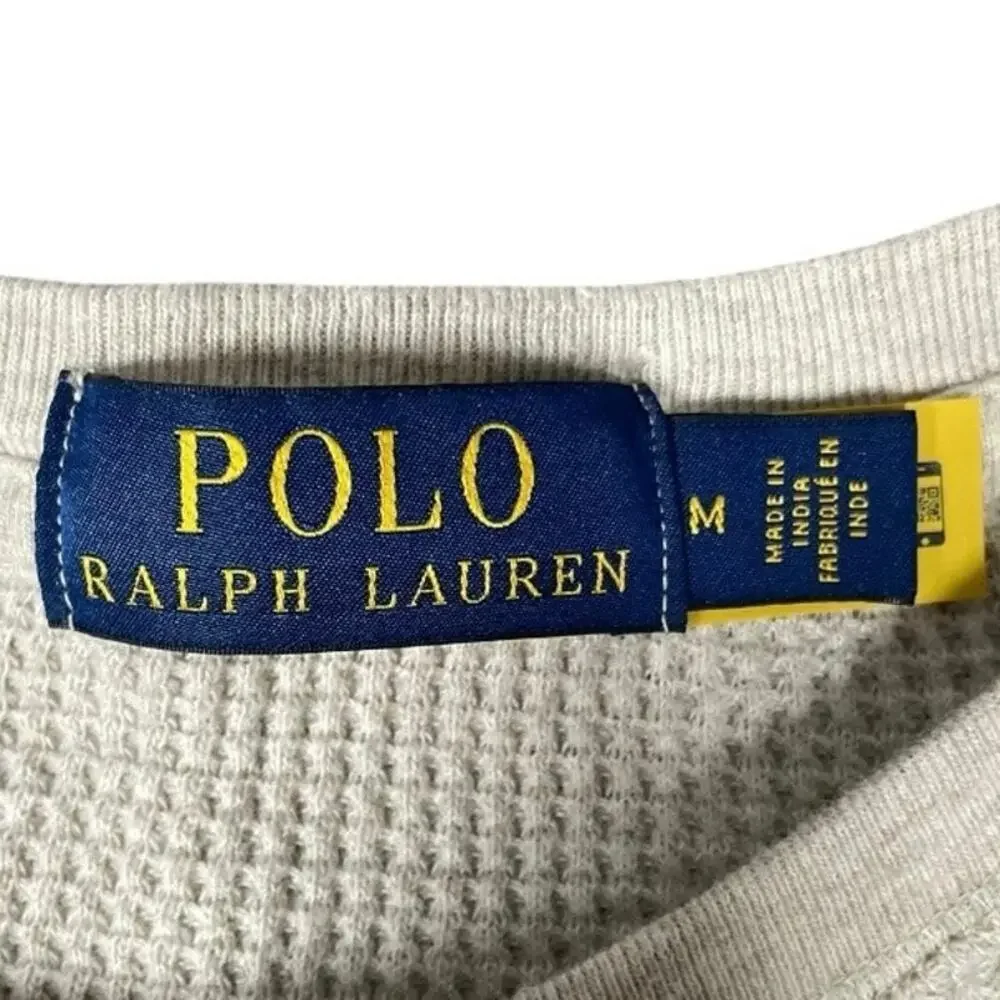 Polo Ralph Lauren Men’s Beige Long Sleeve Crew Neck Thermal Medium